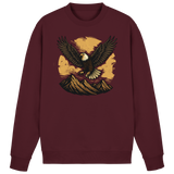 Arvenzo Iron Wing Burgundy sweatshirt showing a front view with a minimalist iron wing logo on the chest.