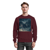 Arvenzo Pack North sweatshirt in burgundy, front view showing a classic crewneck design and soft fabric texture.