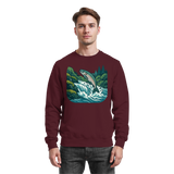 Silver Arvenzo Run sweatshirt in burgundy, front view showing classic crewneck design and soft fabric texture.