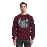 Arvenzo Snow Lynx sweatshirt in burgundy with a front basic design, made from soft fabric, casual fit, ideal for everyday wear.