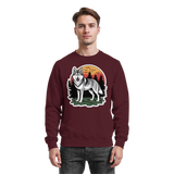 Arvenzo Lone Dusk sweatshirt in burgundy, front view showing a cozy, basic crewneck design with long sleeves.