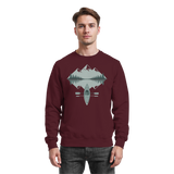 Arvenzo Mirror Lake sweatshirt in burgundy, front view showing a classic crewneck design and soft fabric texture.