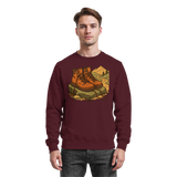 Arvenzo Trail Rest sweatshirt in burgundy, front view showing classic crewneck design and soft fabric for casual wear.