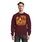 Arvenzo Ember Trail Sweatshirt in burgundy, front view showing a classic crewneck design with subtle branding and soft fabric texture.