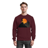 Arvenzo Bold Ascent sweatshirt in burgundy, front view showing a classic crewneck design and soft fabric texture.