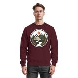 Burgundy Arvenzo Open Ground sweatshirt shown from the front, featuring a classic crewneck design and soft fabric.