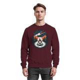 Arvenzo star map sweatshirt in burgundy front view, showcasing a celestial star pattern on a cozy sweatshirt.