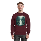 Arvenzo Fall Creek sweatshirt in burgundy, front view showing a classic crewneck design and soft fabric.