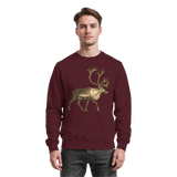 Arvenzo Tundra Walk sweatshirt in burgundy, front view showing a casual sweatshirt with a ribbed neckline and relaxed fit.