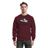 Arvenzo Summit Point sweatshirt in burgundy, front view, soft fabric, casual fit, with round neckline and long sleeves.