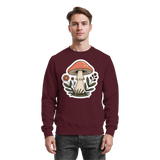 Arvenzo Still Roots burgundy sweatshirt with front design, soft fabric, and classic fit, shown from the front.