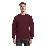 Arvenzo Pure Ground burgundy sweatshirt front view, casual sweatshirt with a comfortable fit and simple design.
