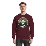 Arvenzo Trail Crest sweatshirt in burgundy, front view showing a classic crewneck design and comfortable fit.