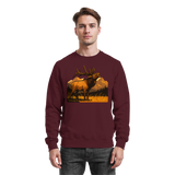 Arvenzo Elk Meadow sweatshirt in burgundy, front view showing a cozy, casual sweatshirt with a simple design and soft fabric texture.