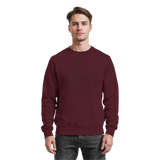 Arvenzo Cliff Edge Burgundy sweatshirt showing a front view with a simple design and crew neckline.
