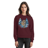 Arvenzo Snow Lynx sweatshirt in burgundy, front view showing a cozy, casual sweatshirt with a Snow Lynx graphic design.
