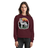 Arvenzo Lone Dusk sweatshirt in burgundy, front view showing a basic crewneck design and comfortable fit.