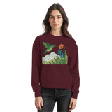 Arvenzo Bloom Wing burgundy sweatshirt featuring a front design, soft fabric, and casual fit for comfortable everyday wear.