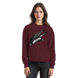 Arvenzo Swift Dive sweatshirt in burgundy, front view showing a basic crewneck design and soft fabric texture.
