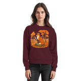 Arvenzo Ember Trail sweatshirt in burgundy, front view showing a cozy, casual fit with a classic crew neck and soft fabric.