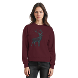 Burgundy Arvenzo Mist Crown sweatshirt with a front design, soft fabric, and classic fit, perfect for casual wear.