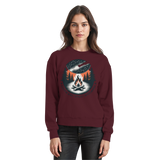 Arvenzo star map sweatshirt in burgundy, front view showing celestial star pattern on cozy, casual sweatshirt.