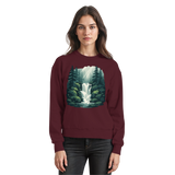 Arvenzo Fall Creek Burgundy sweatshirt with a classic crew neck and long sleeves, front view, casual fall fashion.