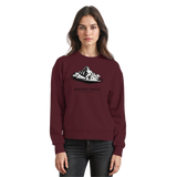 Arvenzo Summit Point Sweatshirt in burgundy, front view showcasing a casual, comfortable sweatshirt with a simple design.