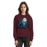 Silver Howl Sweatshirt by Arvenzo featuring a front view of a burgundy sweatshirt with a simple design.