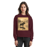 Arvenzo Calm Shore sweatshirt in burgundy, front view showing a basic crewneck design with soft fabric.