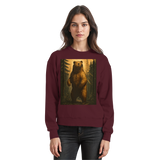 Front view of burgundy Arvenzo Deep Timber Sweatshirt with a basic crewneck design and long sleeves.
