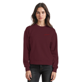 Arvenzo Pure Ground sweatshirt in burgundy, front view showing a classic crewneck design and soft fabric texture.