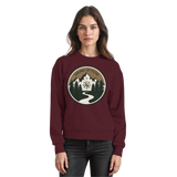 Arvenzo Trail Crest sweatshirt in burgundy, front view showing a basic crewneck design and soft fabric texture.