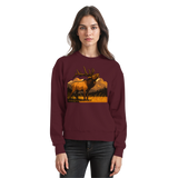 Arvenzo Elk Meadow sweatshirt in burgundy, front view showing a casual, comfortable sweatshirt with a simple design.