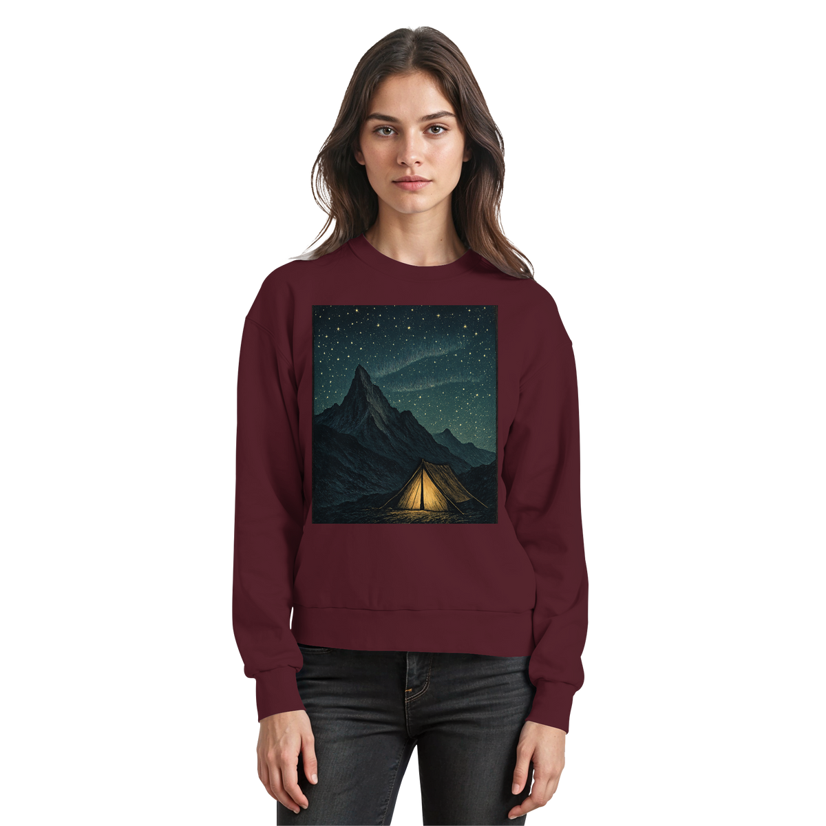 Arvenzo North Light Burgundy sweatshirt featuring a classic crewneck design and comfortable fit, front view image.