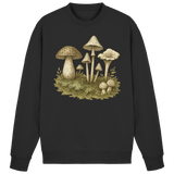 Arvenzo Forest Floor Sweatshirt in deep black, front view showing a simple, comfortable sweatshirt with subtle forest-themed design.