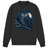 Black Arvenzo Night Watch sweatshirt displayed from the front, featuring a classic crewneck and minimalist design.