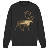 Arvenzo Tundra Walk sweatshirt in deep black, front view showing classic crewneck design and soft fabric texture.
