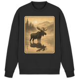 Arvenzo Calm Shore black sweatshirt front view showing a simple, classic design and soft fabric material.