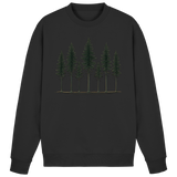 Arvenzo Pine Dusk Sweatshirt in deep black, front view showing a classic, cozy sweatshirt made for casual wear.