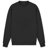Black Arvenzo Cliff Edge sweatshirt shown from the front, featuring a classic crew neck and minimalist design.