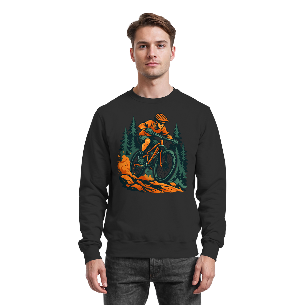Black Arvenzo Dirt Rush sweatshirt with a simple front design, made of soft fabric for casual comfort and style.