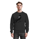 Arvenzo Dark Raven sweatshirt front view in deep black, casual sweatshirt with a simple, classic design.