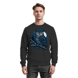 Arvenzo Night Watch sweatshirt in deep black, front view showing classic crewneck design and soft fabric texture.
