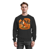 Black Arvenzo Ember Trail sweatshirt shown from the front, featuring a classic crewneck design and soft fabric.