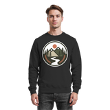 Black Arvenzo Open Ground sweatshirt displayed from the front, featuring a simple, relaxed fit and classic crew neckline.