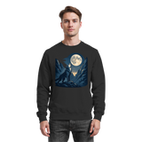 Arvenzo silver Howl sweatshirt in deep black, front view showing crew neckline and minimalist design.