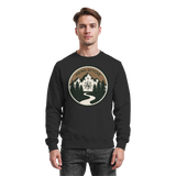 Black Arvenzo Trail Crest Sweatshirt shown from the front, featuring a classic crewneck design and soft fabric for casual wear.