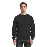 Arvenzo Cliff Edge Sweatshirt in deep black, front view showing a simple, stylish design and comfortable fit.