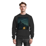 Front view of Arvenzo North Light Sweatshirt in deep black with a classic crew neck and soft fabric.